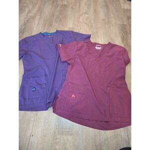 Carhartt Scrub Top Work Uniform Stretch Short Sleeve Women's M Modern Fit Force